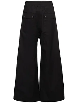Rick Owens Wide-leg trouser with zip closure in 97% Cotton, 3% Elastane, photo 4 of 5 from LUISAVIAROMA