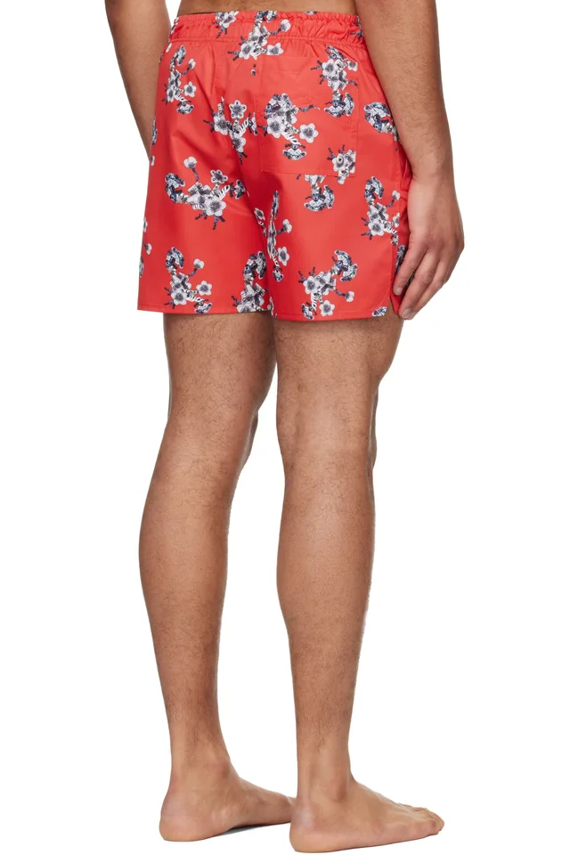 Rhude Red Turbo Floral Swim Shorts, photo 3 of 3 from SSENSE