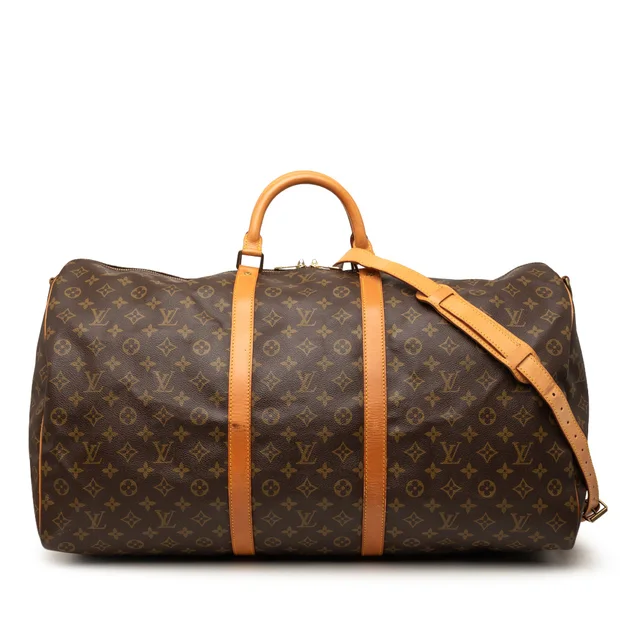 Brown Louis Vuitton Monogram Keepall Bandouliere 60 Travel Bag in Brown Coated canvas from Designer Revival