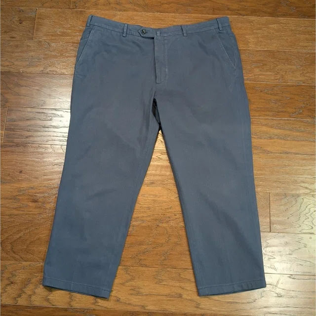 Loro Piana Carlo Pants Mens 56 Blue Cotton Straight Leg Flat Front Made In Italy in blue from Poshmark
