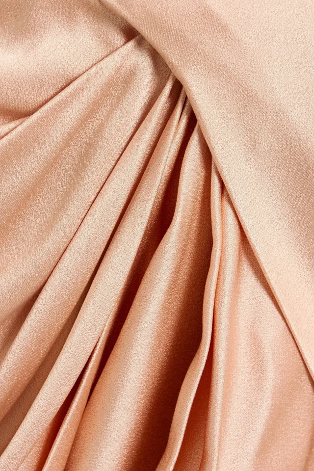 Stella McCartney Strapless Embellished Draped Mini Dress in Peach, photo 4 of 4 from THE OUTNET