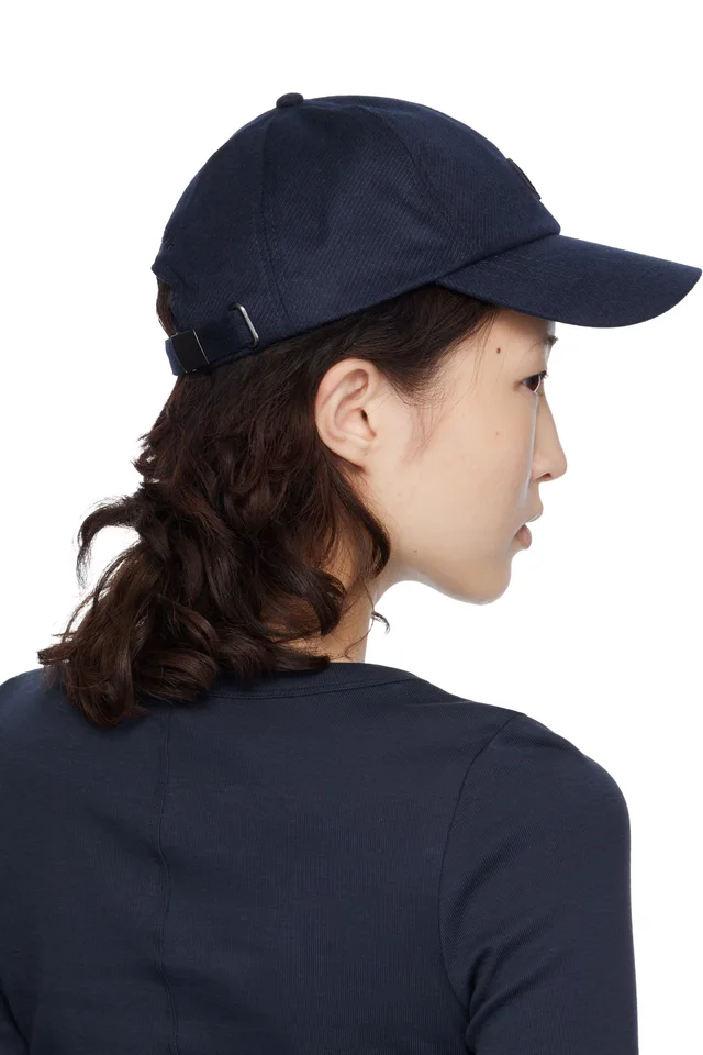 ANINE BING Navy Wool Jeremy Baseball Cap, photo 3 of 3 from SSENSE