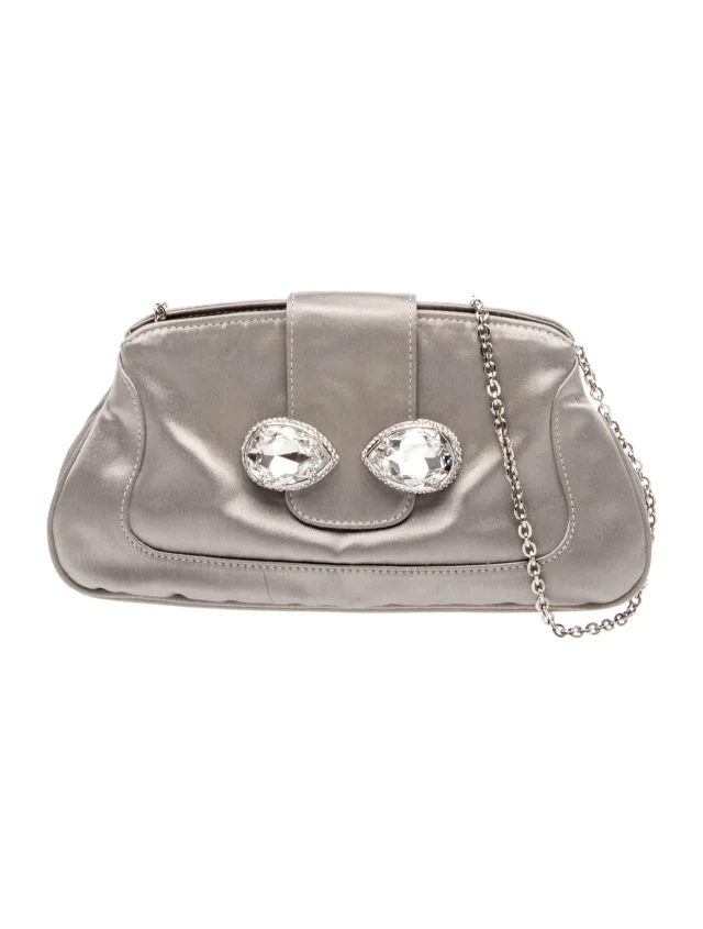 Tod's Satin Clutch in gray Satin from The RealReal