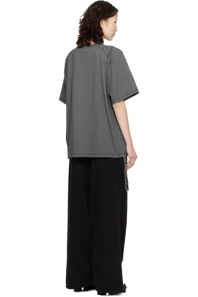 GANNI Gray Banana T-shirt, photo 3 of 4 from SSENSE