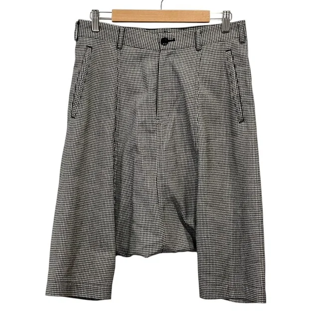 BLACK COMME des GARCONS Houndstooth Sarouel Pants in Black from LuxUness