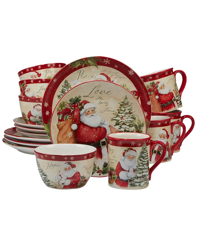 Certified International Holiday Wishes 16pc Dinnerware Set, image 1 of 1 from Rue La La