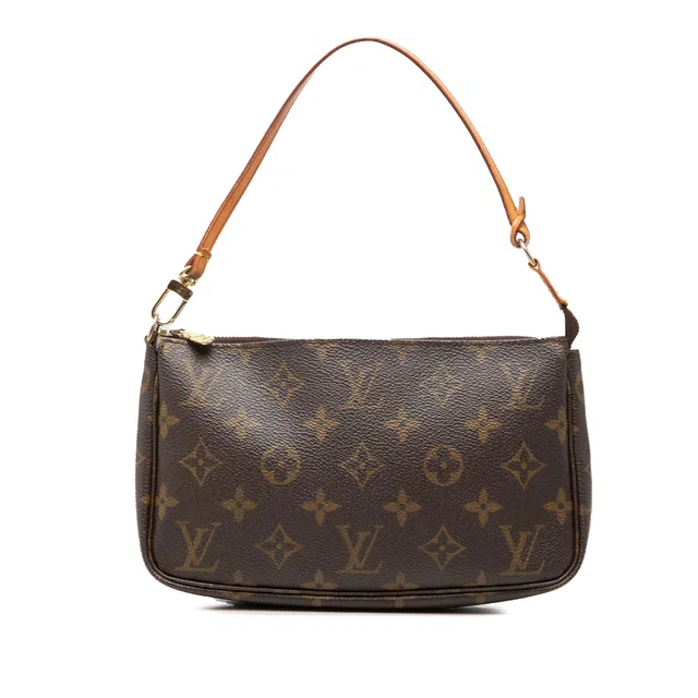 Brown Louis Vuitton Monogram Pochette Accessoires Shoulder Bag in Brown Coated canvas from Designer Revival