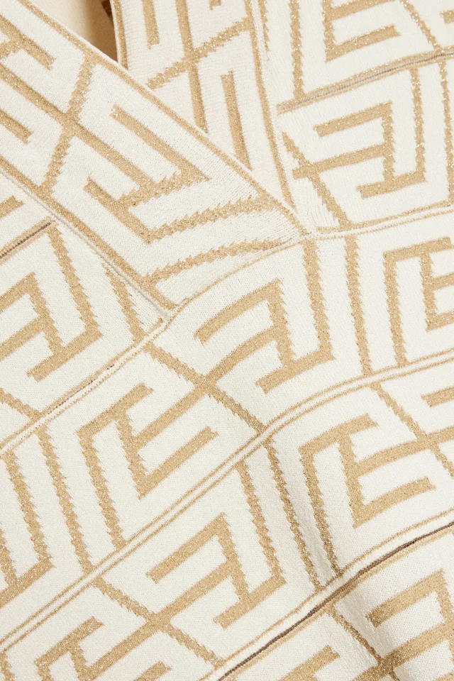 Balmain Metallic Jacquard-Knit Mini Dress in Ecru, photo 4 of 4 from THE OUTNET