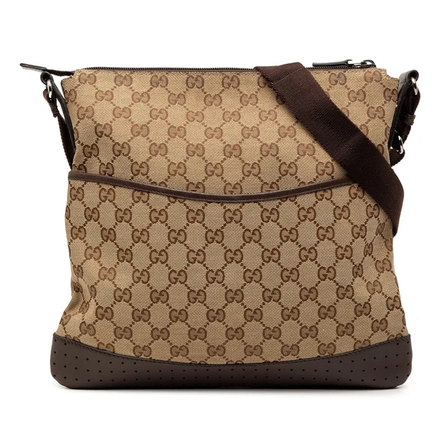 Brown Gucci GG Canvas Crossbody in Brown Canvas from Designer Revival
