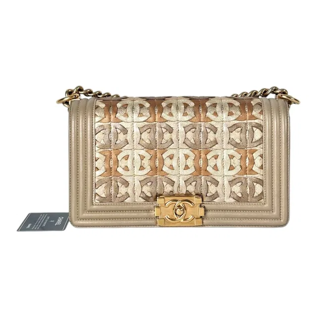 Chanel Leboy Bag Medium Gold Color With CC Logo in Gold from Luxury Promise