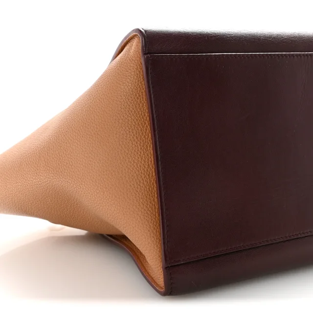 Celine Satin Baby Grained Calfskin Small Tri-Color Trapeze Carmin in Caviar leather from FASHIONPHILE, photo 8 of 9