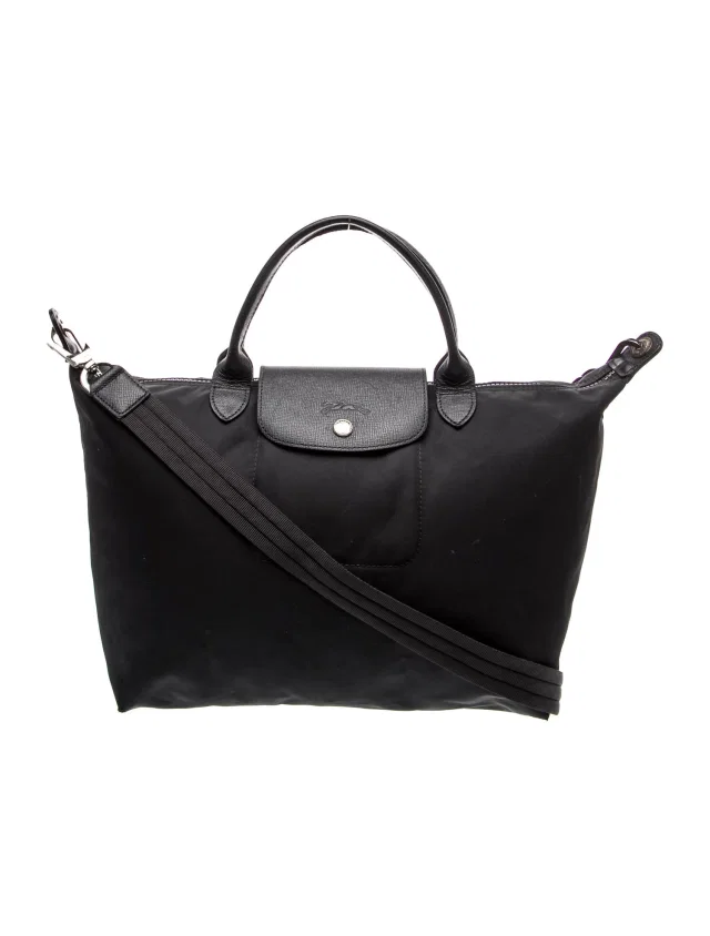 Longchamp Nylon Tote in black Nylon from The RealReal
