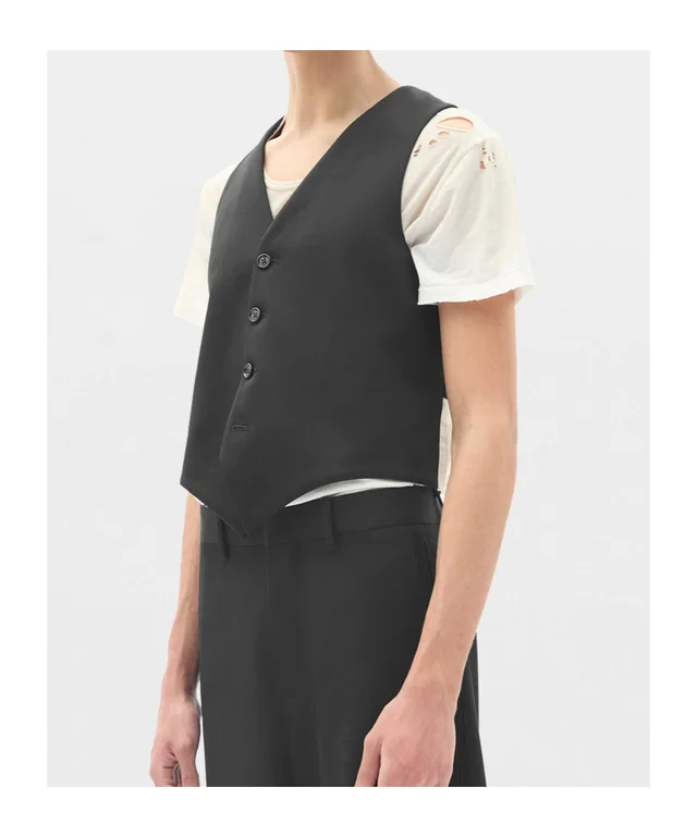 Ann Demeulemeester gabardine wool waistcoat, photo 2 of 6 from SENSER
