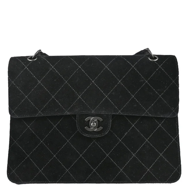 Chanel 1997-1999 Black Velvet Shoulder Bag in Black Velvet from AMORE Vintage Tokyo