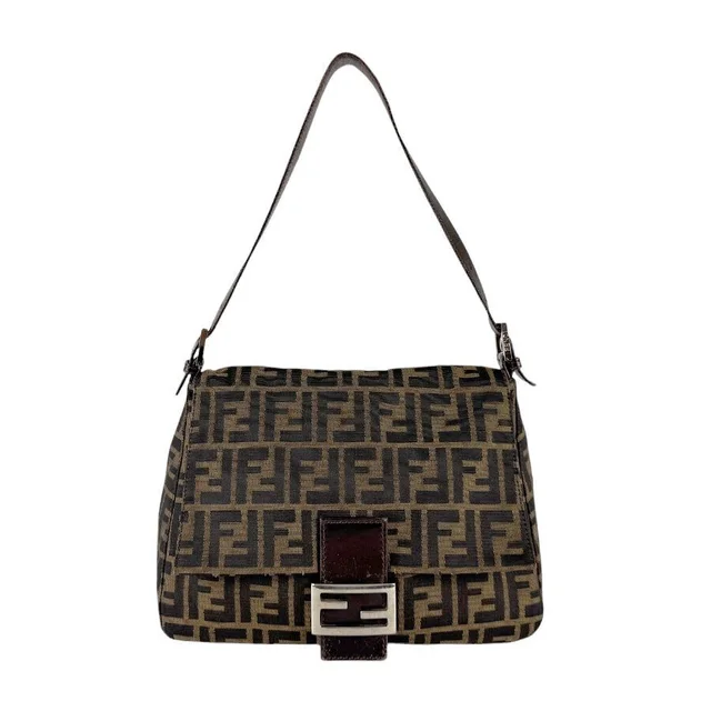 Fendi Zucca Canvas Shoulder Bag Brown in brown|red Canvas from Poshmark