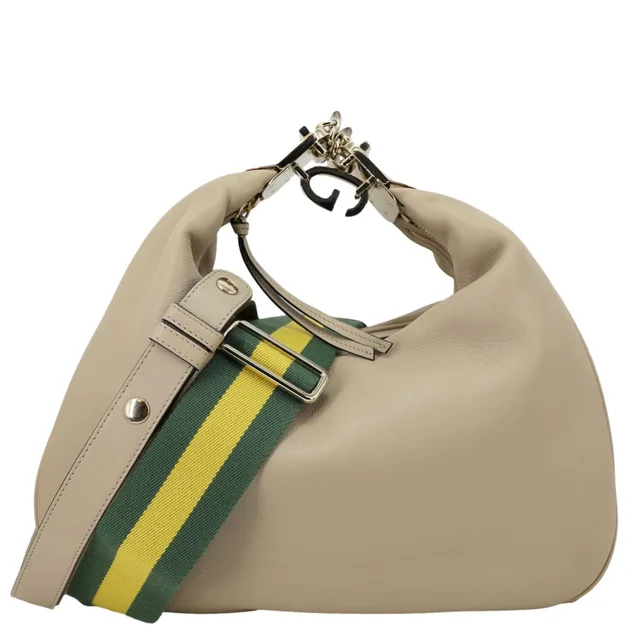 Gucci Aria Web Attache Large Leather Shoulder Bag Beige 702823 in Beige Leather from Dallas Designer Handbags