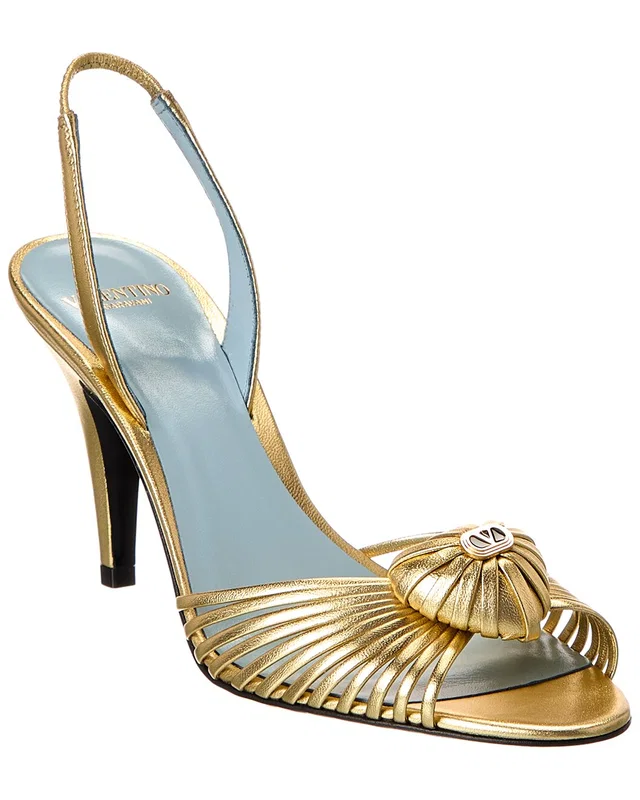 Valentino Royal Heart 65 Leather Slingback Sandal, image 1 of 1 from Gilt