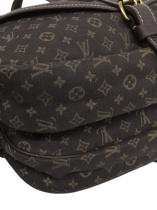 Louis Vuitton 2009 Monogram Mini Lin Saumur Ebène in Brown Coated canvas from VINTAGE QOO TOKYO, photo 6 of 10