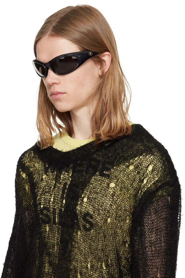 Balenciaga Black Oval Sunglasses, photo 4 of 4 from SSENSE