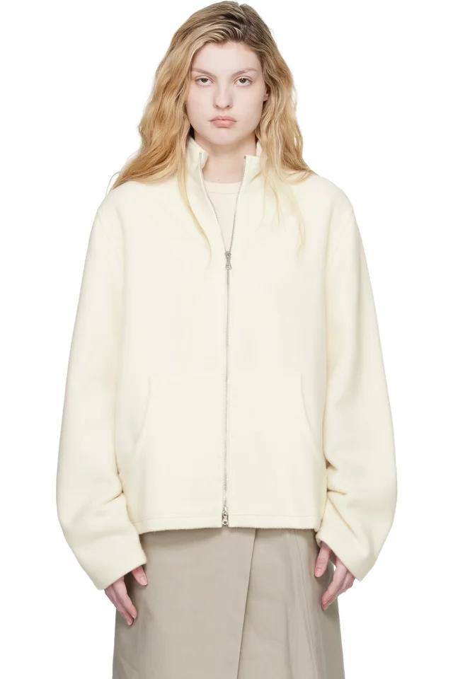Rier Off-White Fleece Full Zip Jacket from SSENSE, photo 1 of 1