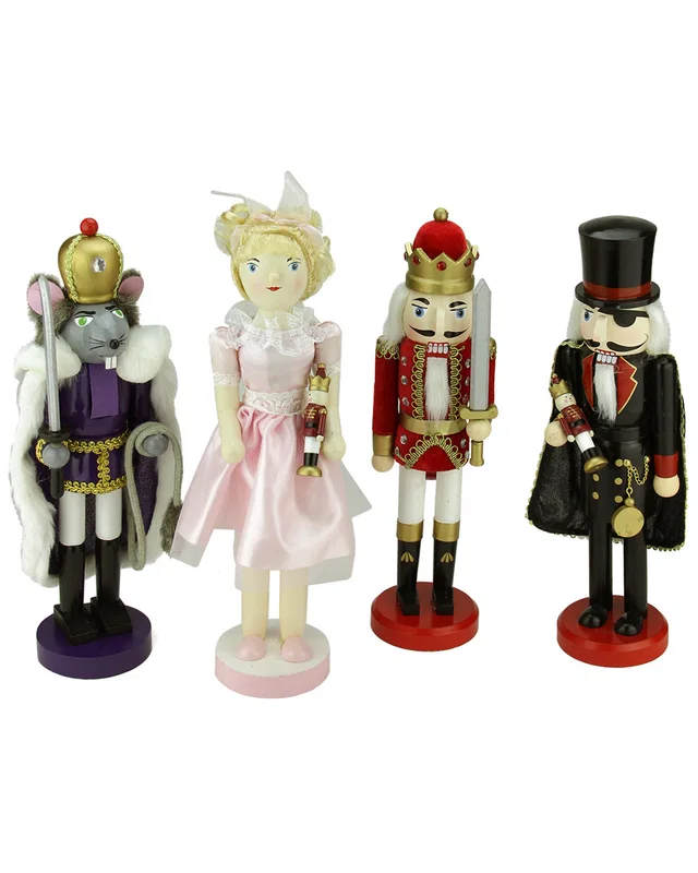 Northlight Set of 4 Decorative Wooden Nutcracker Suite Ballet Christmas Decorations, image 1 of 1 from Rue La La