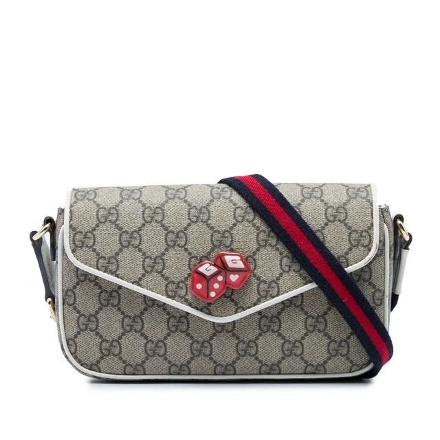Beige Gucci Mini GG Supreme Dice Crossbody in Beige Coated canvas from Designer Revival, photo 1 of 1