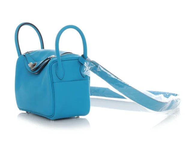 Hermès Mini Bleu Frida Swift Lindy 20 in Blue Swift leather from Ann's Fabulous Finds, photo 1 of 1