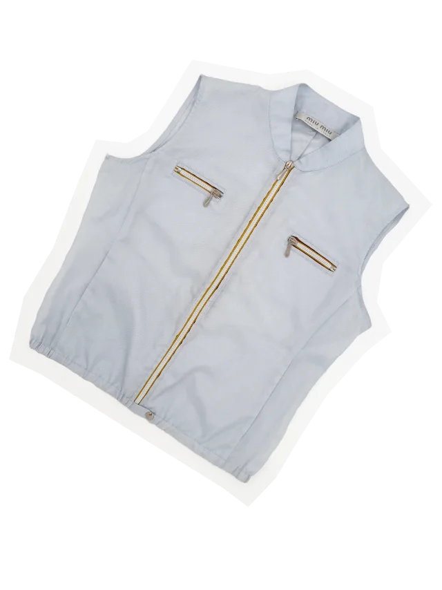 Miu Miu S/ 1999 nylon zipper vest from James Veloria