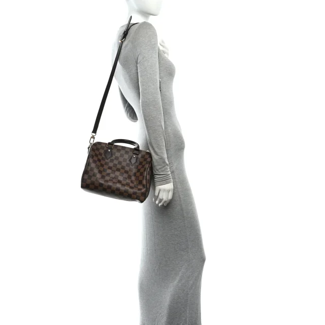 Louis Vuitton Damier Ebene Speedy Bandouliere 25 in Brown Canvas from FASHIONPHILE, photo 2 of 9