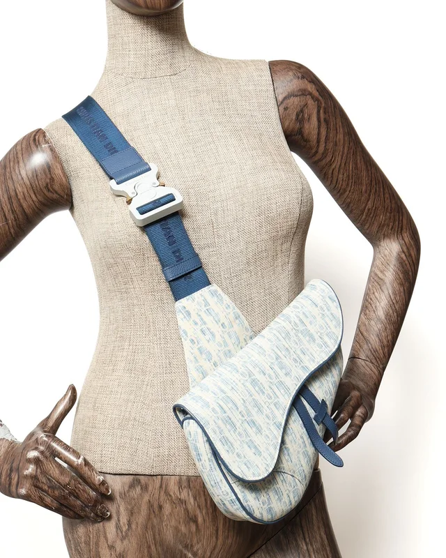 Dior Homme Oblique Kasuri Saddle Belt Bag in Canvas from A Retro Tale, photo 10 of 10