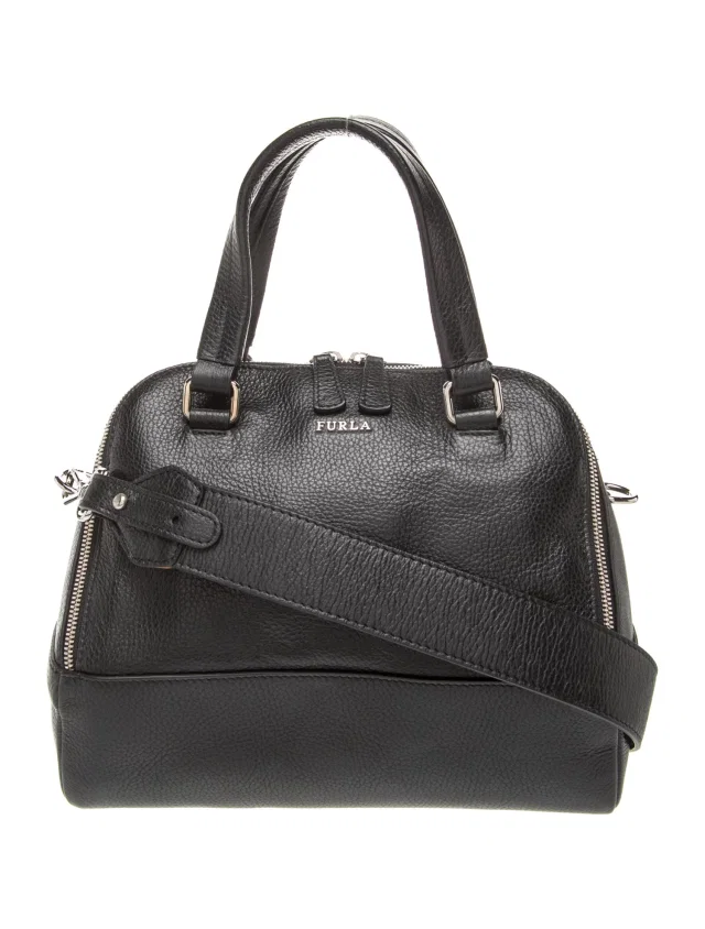 Furla Leather Top Handle Bag in black Leather from The RealReal