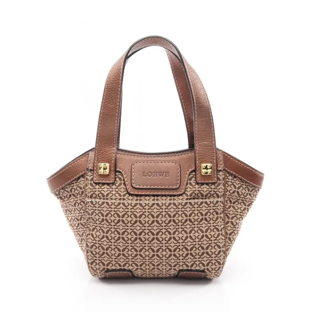 Loewe Road Anagram Tote Bag Canvas Leather Brown in brown|red Canvas from Poshmark