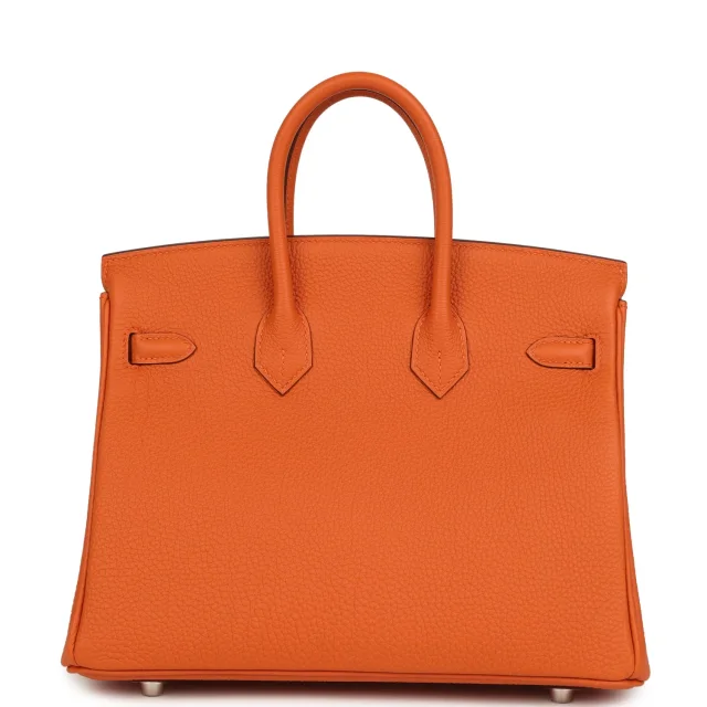 Hermès Birkin 25 Orange Togo Palladium Hardware in Orange Togo leather from Madison Avenue Couture, photo 5 of 9