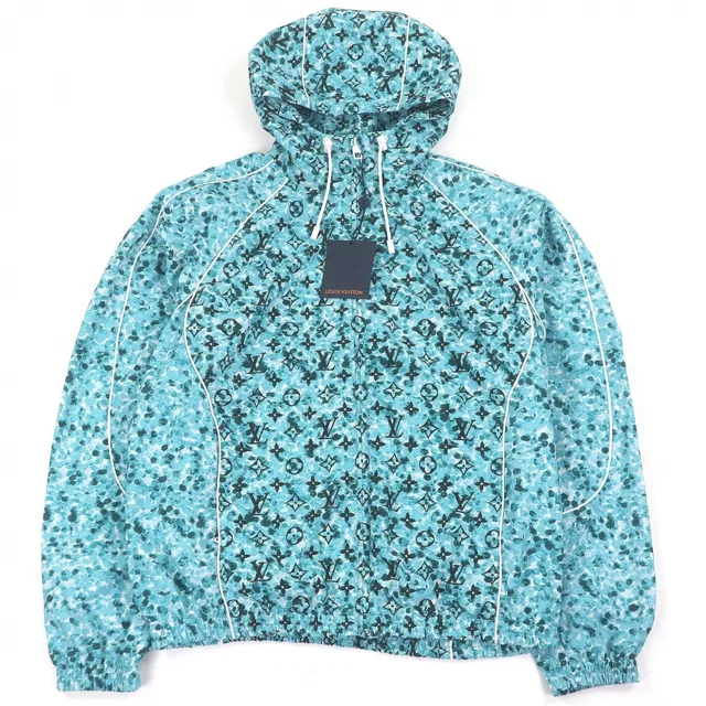 Louis Vuitton Monogram Printed Windbreaker Jacket Blue 48 in Blue Nylon from The Reluxe