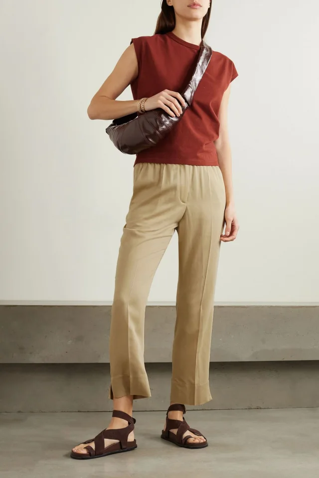 Joseph Tottenham Crepe Tapered Pants in Sand, photo 2 of 4 from THE OUTNET