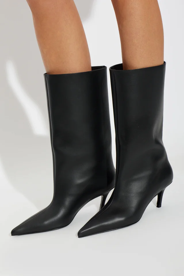 Amina Muaddi Fiona Pointed-Toe Ankle Boots, photo 4 of 5 from SENSER