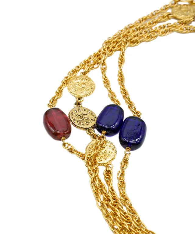 Chanel Red/Blue Gripoix Necklace in Red from Luxury Promise, photo 2 of 6