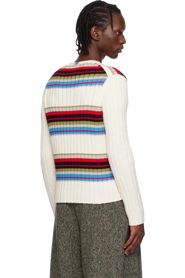 Dries Van Noten Off-White Striped Cardigan, photo 3 of 3 from SSENSE