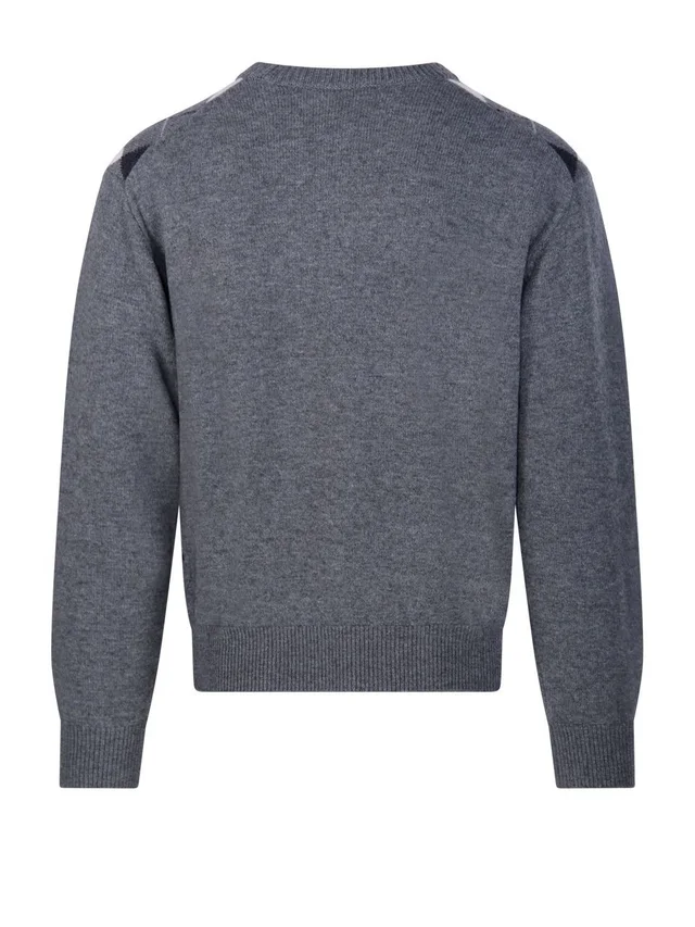 Dunst Argyle Crew Neck Knitted Sweater, photo 3 of 3 from SENSER