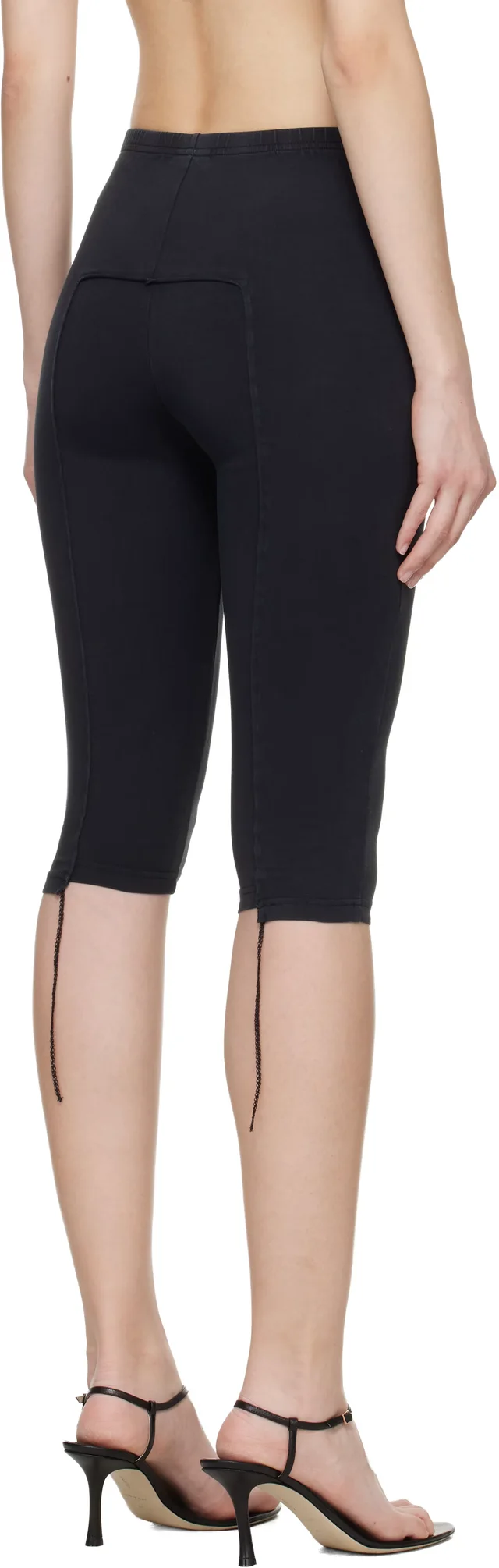 VETEMENTS Black Cut-Up Capri Trousers, photo 3 of 4 from SSENSE