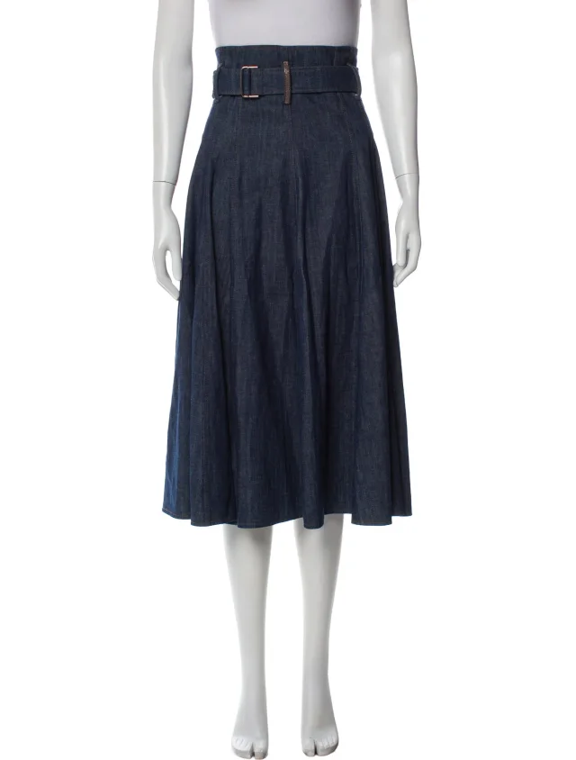 Brunello Cucinelli Beaded Accents Midi Length Skirt in blue from The RealReal