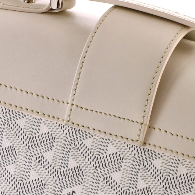 Goyard Structured Saigon Top Handle Bag Coated Canvas with Leather Mini in white Coated canvas from Rebag, photo 7 of 8