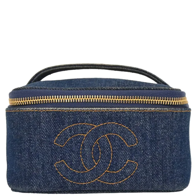 Chanel 1996-1997 Blue Denim Vanity Handbag in Blue Denim from AMORE Vintage Tokyo