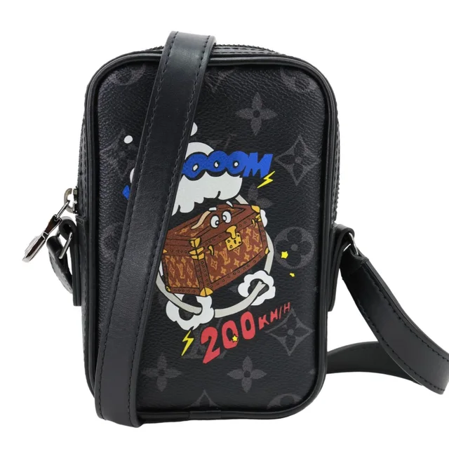 Louis Vuitton Danube PPM Comic Trunk Printed Monogram Eclipse Canvas Shoulder Bag Black in Black Canvas from Dallas Designer Handbags