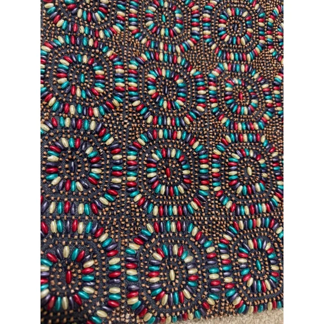 Moynat Women's Party Bag - Navy/Multi in multicolor|blue from Depop, photo 3 of 9