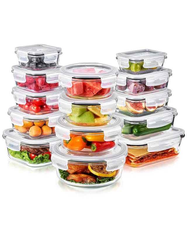 Sorbus Set of 28 Glass Meal Prep Containers With Airtight Lids, image 1 of 1 from Rue La La