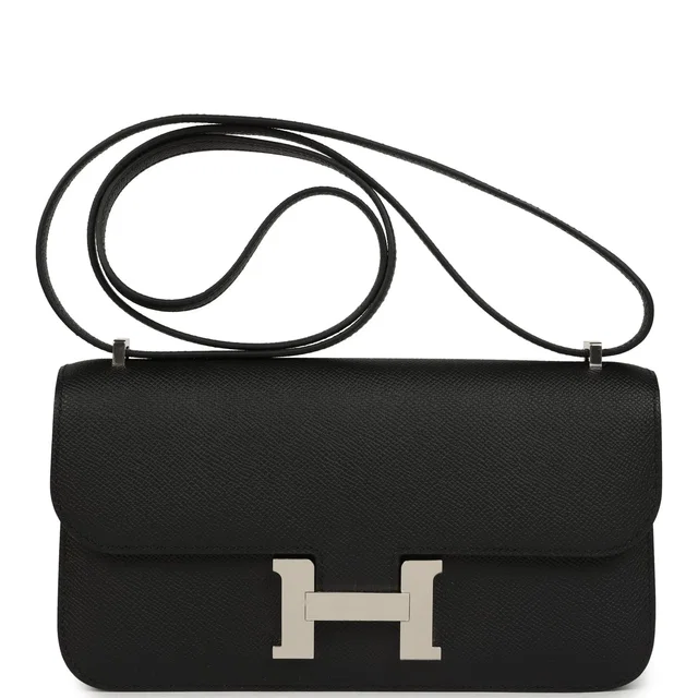 Hermès Constance Elan Black Epsom Palladium Hardware in Black Epsom leather from Madison Avenue Couture