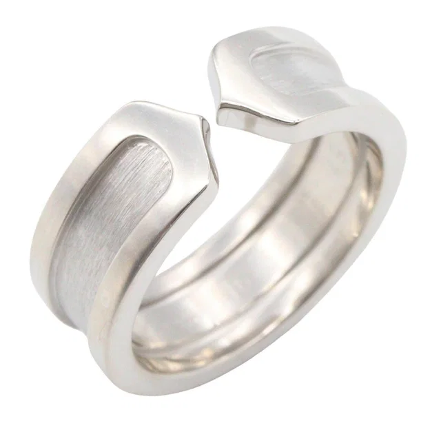 Cartier C2 Au750 White Gold Ring Size 8.5 in White from LuxUness