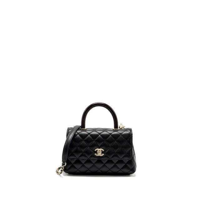 Chanel small coco handle in Black Caviar leather from EMIER