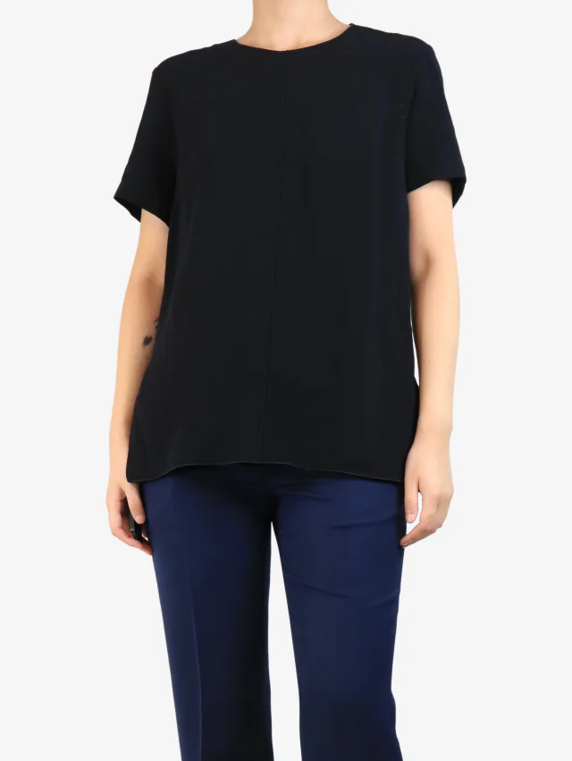 Proenza Schouler Black back knot crepe top - size UK 10 in Black from Sign of the Times